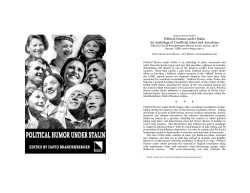 Political Humor under Stalin An Anthology of Unofficial Jokes and