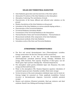 solar and terrestrial radiation atmospheric thermodynamics