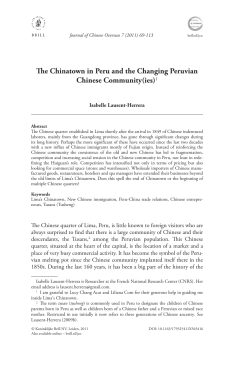 The Chinatown in Peru and the Changing Peruvian Chinese
