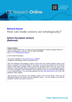 How can trade unions act strategically?