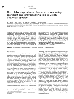 The relationship between flower size, inbreeding coefficient