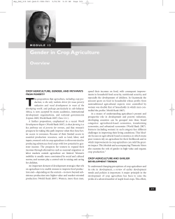 Gender in Crop Agriculture