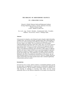 1 THE BIOLOGY OF OREOCHROMIS NILOTICUS IN A POLLUTED