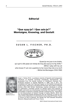 Editorial &ldquo;Que s&ccedil;ay-je? / Que sais