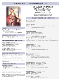 March 12, 2017 - Saint Adalbert Rosholt