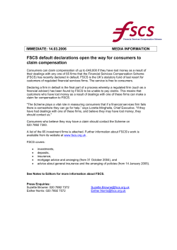 Declarations by FSCS