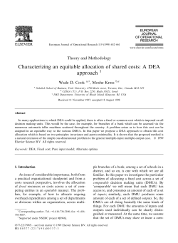 Characterizing an equitable allocation of shared costs: A DEA