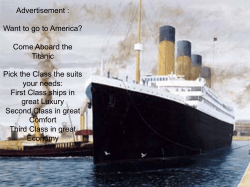 Advertisement : Want to go to America? Come Aboard the Titanic