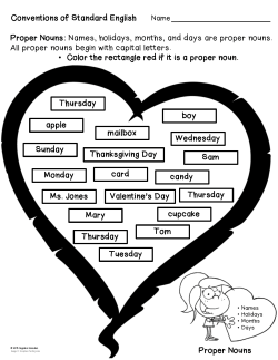 Conventions of Standard English Name Proper Nouns