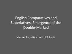 English Comparatives and Superlatives
