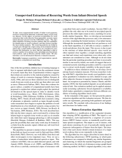 Unsupervised Extraction of Recurring Words from Infant