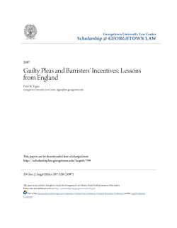 Guilty Pleas and Barristers` Incentives