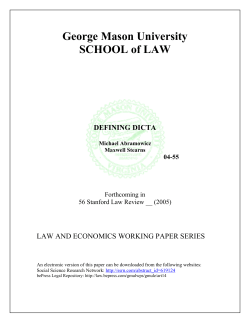 Defining Dicta - George Mason University