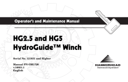 HG2.5 and HG5 HydroGuide&trade; Winch