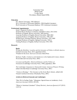 Curriculum Vitae - Researchers @ Brown