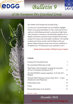 Bulletin No. 9 - European Dry Grassland Group