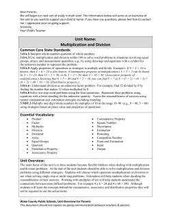 Multiplication and Division