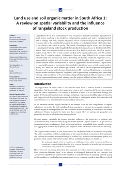 Land use and soil organic matter in South Africa 1: A review on