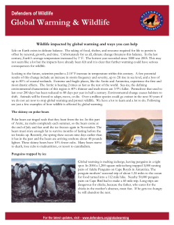 Global Warming and Wildlife fact sheet
