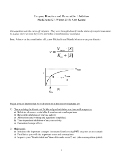 Enzyme Kinetics and Reversible Inhibition