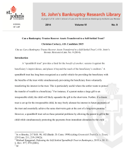 Can a Bankruptcy Trustee Recover Assets Transferred to a Self