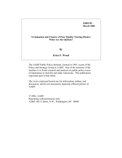 Termination and Closure of Poor Quality Nursing Homes
