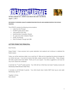 NEWS FROM ST. JOHN-SACRED HEART SCHOOL April 5, 2013