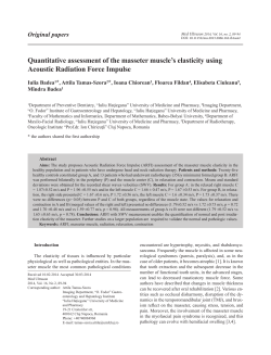 Quantitative assessment of the masseter muscle`s elasticity using