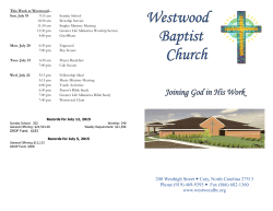 July 19, 2015 - Westwood Baptist Church