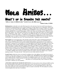 What`s up in Spanish this month?