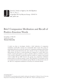 Brief Compassion Meditation and Recall of Positive