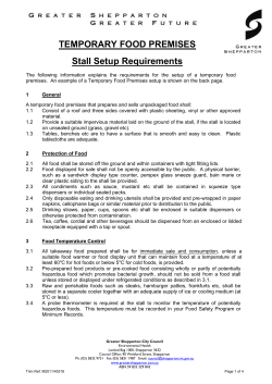 Temporary Food Premises Setup Requirements