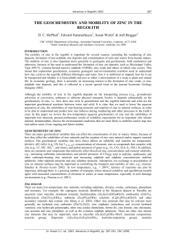 The geochemistry and mobility of zinc in the regolith.