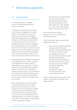 7 Monetary payments - Royal Commission into Institutional