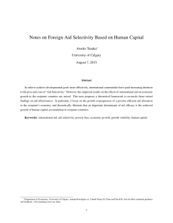 Notes on Foreign Aid Selectivity Based on Human Capital
