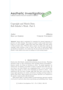 Rob Scholte`s Work - Aesthetic Investigations