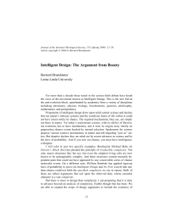 Intelligent Design: The Argument from Beauty