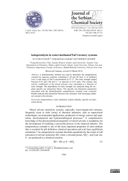 Autoprotolysis in water/methanol/NaCl ternary systems