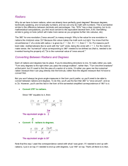 Radians Converting Between Radians and Degrees