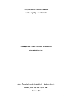 Contemporary Native American Women Poets (bakalářská