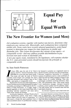Equal Pay for Equal Worth - N.C. Center for Public Policy Research