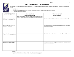 call of the wild: the epigraph