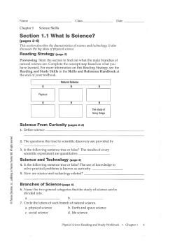 Section 1.1 What Is Science?