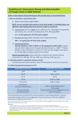 Guidelines for Vancomycin Dosing and Determination of Trough
