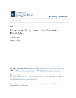 Constitutionalizing Patents: From Venice to Philadelphia