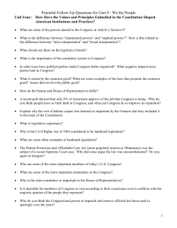 Questions for We the People Program