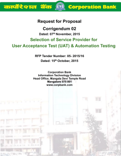 Request for Quote - Corporation Bank