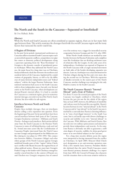The North and the South in the Caucasus&mdash;Separated or Interlinked?