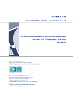 The Market Power Element of Abuse of Dominance&mdash;Parallels and