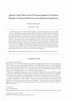 Queima Cattle Tribute in the Christian Kingdom of Northern Ethiopia